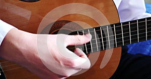 Young Man Playing A Guitar Solo 4k