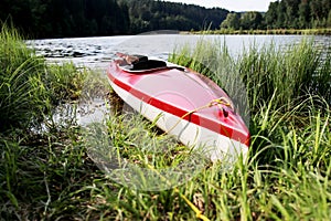 Young man practicing survival training