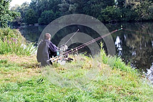 Young man practicing survival training