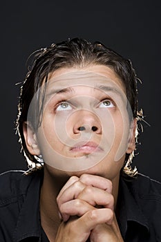 Young man praying