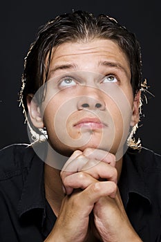Young man praying