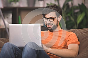 Young Man Programmer Computer Technology Work Concept