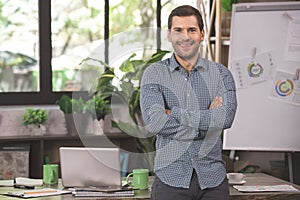 Young Man Programmer Computer Technology Work Concept