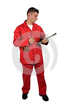 Young man in protective clothing