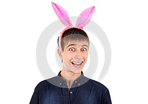 Young Man with Rabbit Ears photo