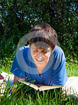 Young Man read a Book