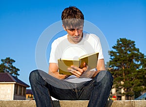 Young Man read a Book