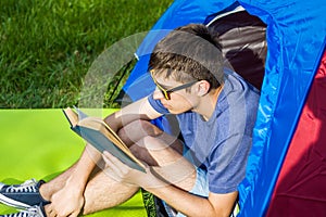 Young Man read a Book