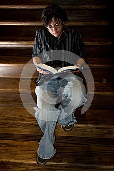 Young man reading