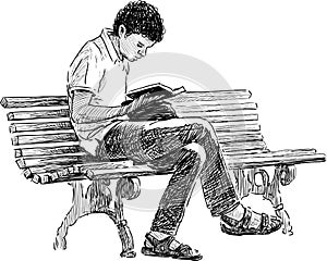 Young man reading