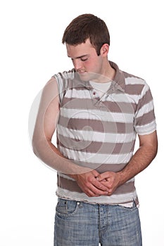 Young man ready for an inoculation photo