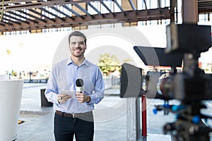 Young Man Ready To Broadcast News