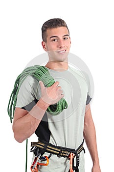 Young man ready to climb