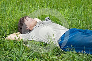 Young man resting