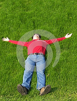 Young man resting