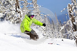 Young man riding in forest