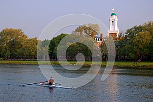 A single scull near Harvard