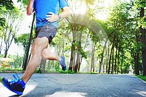 Young man running outdoors