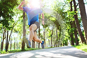 Young man running outdoors