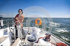 Young Man is Sailboat Captain