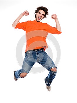 Young man screaming happy joy