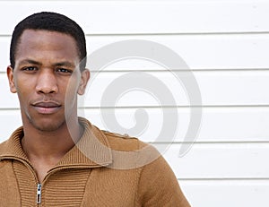 Young man with serious expression