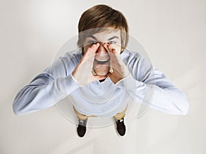 Young man shouting