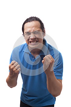 Young Man Shouting, Anger Gesture