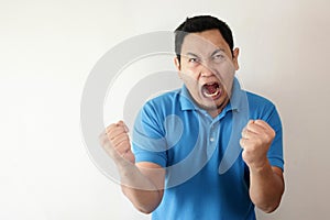 Young Man Shouting, Anger Gesture