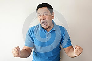 Young Man Shouting, Anger Gesture