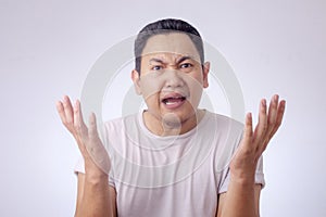 Young Man Shouting, Anger Gesture