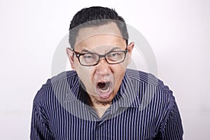 Young Man Shouting, Anger Gesture