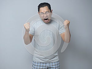 Young Man Shouting, Anger Gesture