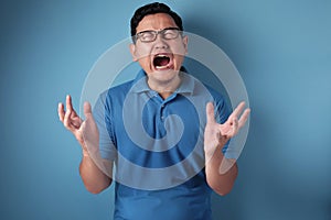 Young Man Shouting, Anger Gesture