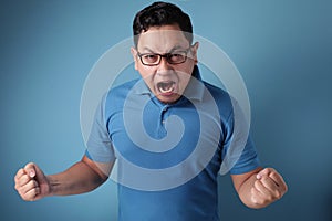 Young Man Shouting, Anger Gesture