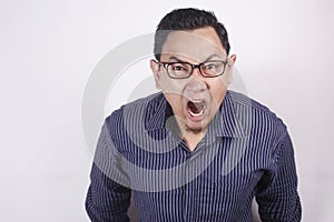 Young Man Shouting, Anger Gesture