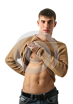 Young Man Showing His Abs