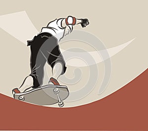 Young man skateboarding photo