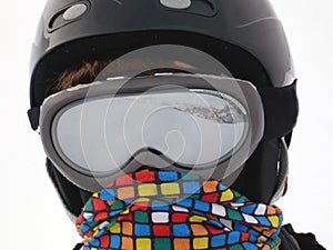 Young man with ski goggles