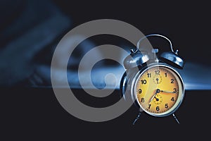 Young man sleeping in the bed