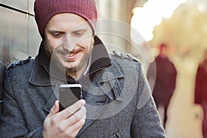 Young man with smartphone