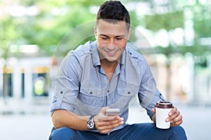 Young man with smartphone