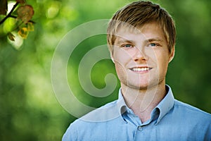 Young man smiling