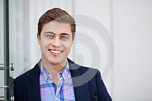 Young man smiling