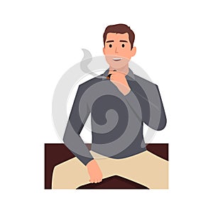 Young man smoking a cigarette. Tobacco dependence