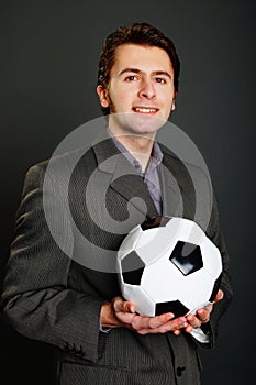 Young man with soccer ball