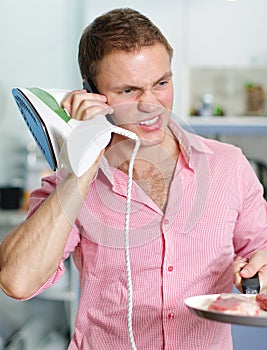 Young man speaking on the phone