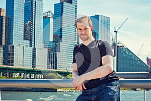 Young Man standing outdoors in New York City