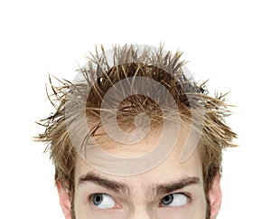 Young man staring ahead