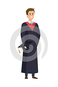 young man student graduated with hat